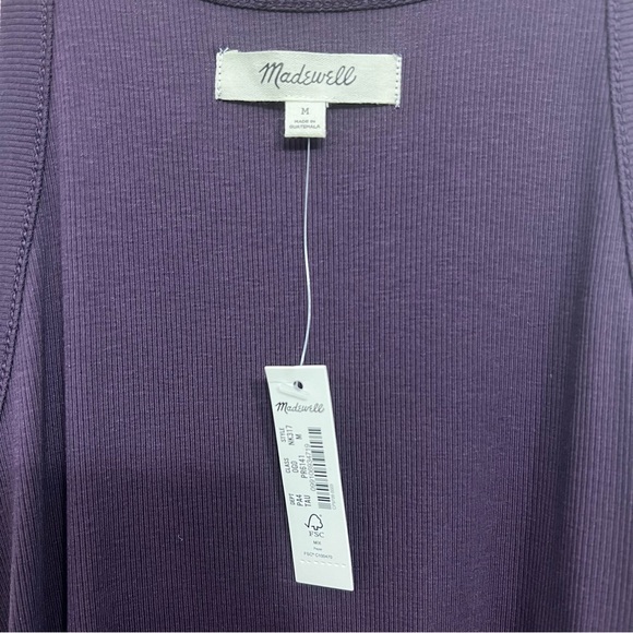 NWT Madewell Purple M Minimalist Supima Cotton Ribbed Casual Stretch Mini Dress - Picture 8 of 10